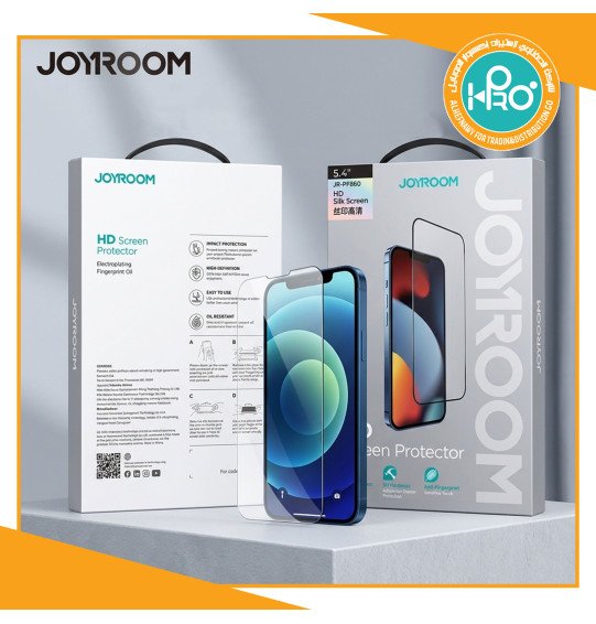 اسكرينة كلير شفافه ايفون  JOYROOM + اسكرينة ظهر جلاتين