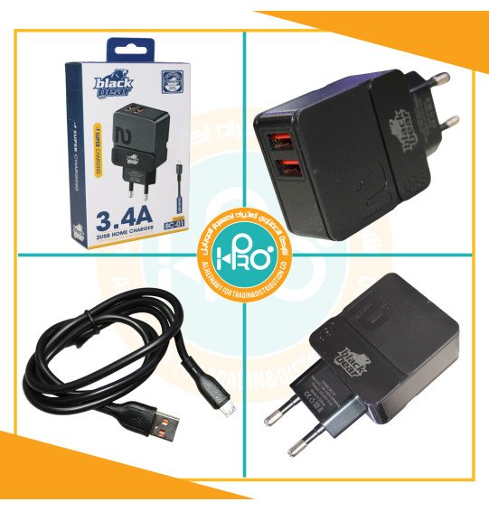 شاحن مايكرو اصلى شركة 3.4 امبير BLACK BEAR BC-01