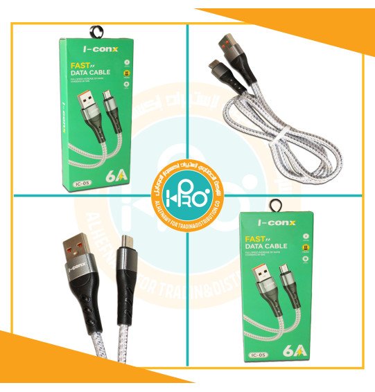 كابل مايكرو اصلى شركة 6 امبير سوبر فوك I-CONX IC-05