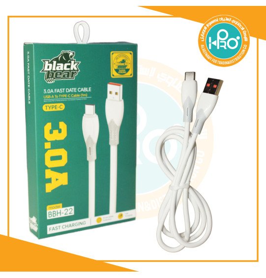 كابل تايب سى 3 امبير اصلى شركة BLACK BEAR BBH-22