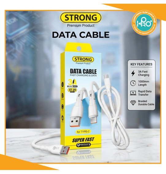 كابل تايب سى اصلى شركة 3 امبير STRONG ST-29 