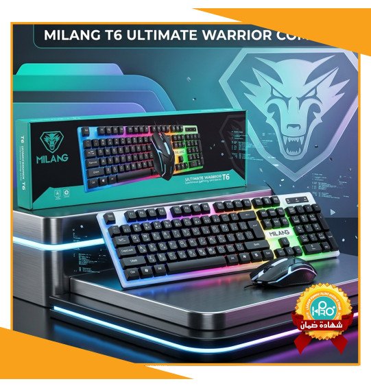 كيبورد جيمينج + ماوس جيمينج اصلى شركة MILANG T6