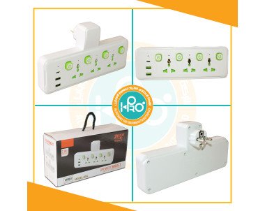 مشترك حائط 3 فتحة كهرباء + 2 فتحة USB و فتحة PD احمال MODEL : K04 