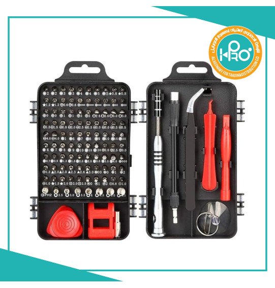 طقم مفك وفتاحة 115 قطعه مقاسات متعددة  