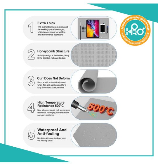 بادة صيانة مقاومة للحرارة اصلية شركة مقاس 35*50 لون (رمادى) SUNSHINE SS-004F