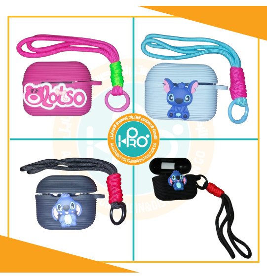 جراب ايربود حريمي ميكى اشكال بعلاقة حبل PRO/PRO2 