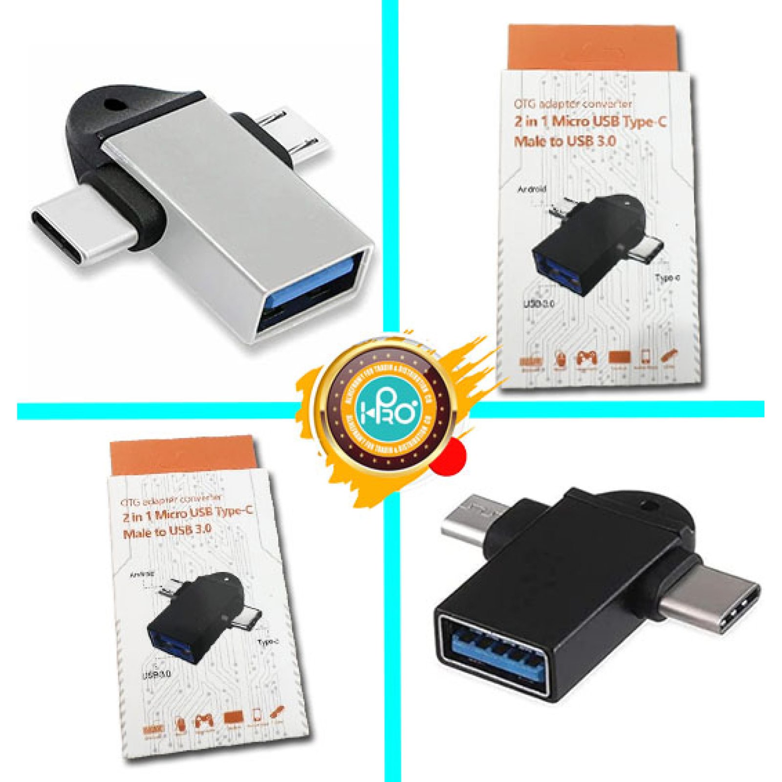 OTG معدن 2*1 سامسونج + تايب سى     