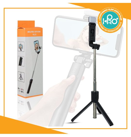 سيلفى بلوتوث + استاند + كشاف اضائة SELFIE STICK R1S  