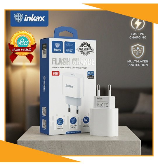 راس شاحن PD اصلية شركة 20 وات INKAX CD-129