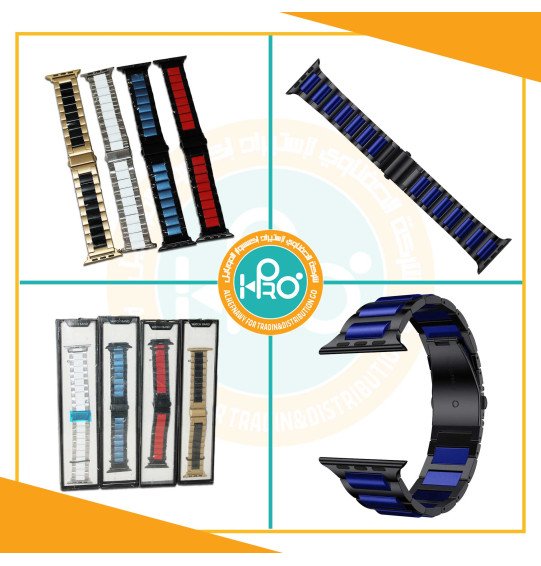 استيك ساعه 2 لون معدن WATCH BAND  مقاس L 42-44-45-49
