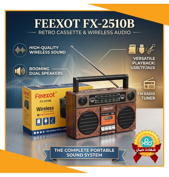 راديو + صب انتيكا بلوتوث + مخرج فلاشة وكارت ميمورى FEEXOT FX-2510B